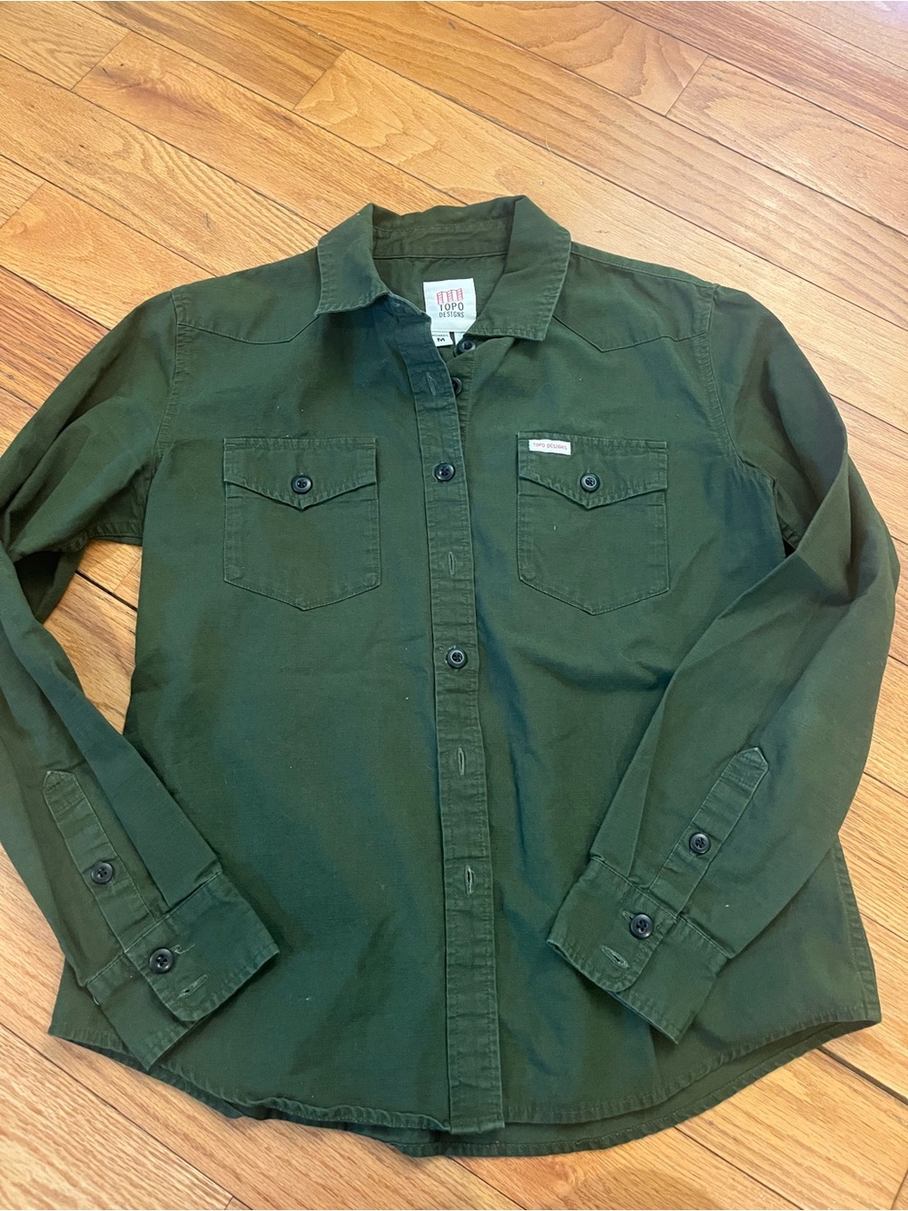 Topo Designs Green Button-Up Shirt